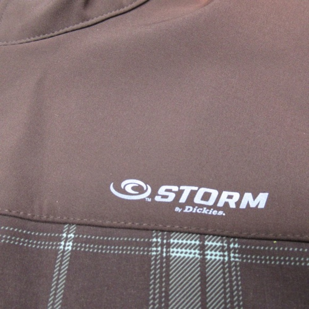 Dickies Storm Jacket Women 2XL Brown Plaid Hooded Full Zip Fleece Line Softshell - Picture 5 of 15